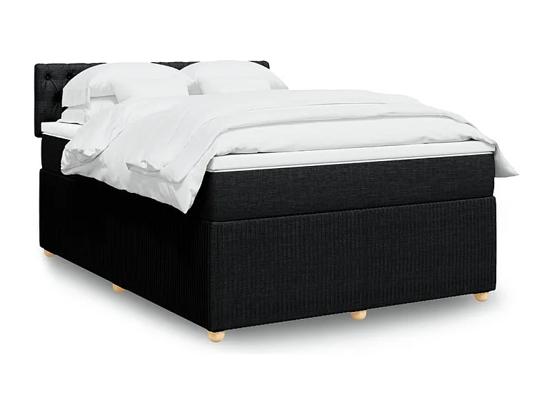 Boxspringbett mit Matratze Schwarz 140x190 cm Stoff