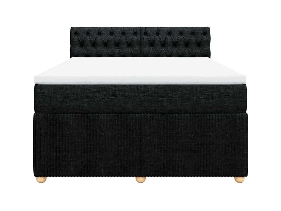 Boxspringbett mit Matratze Schwarz 140x190 cm Stoff