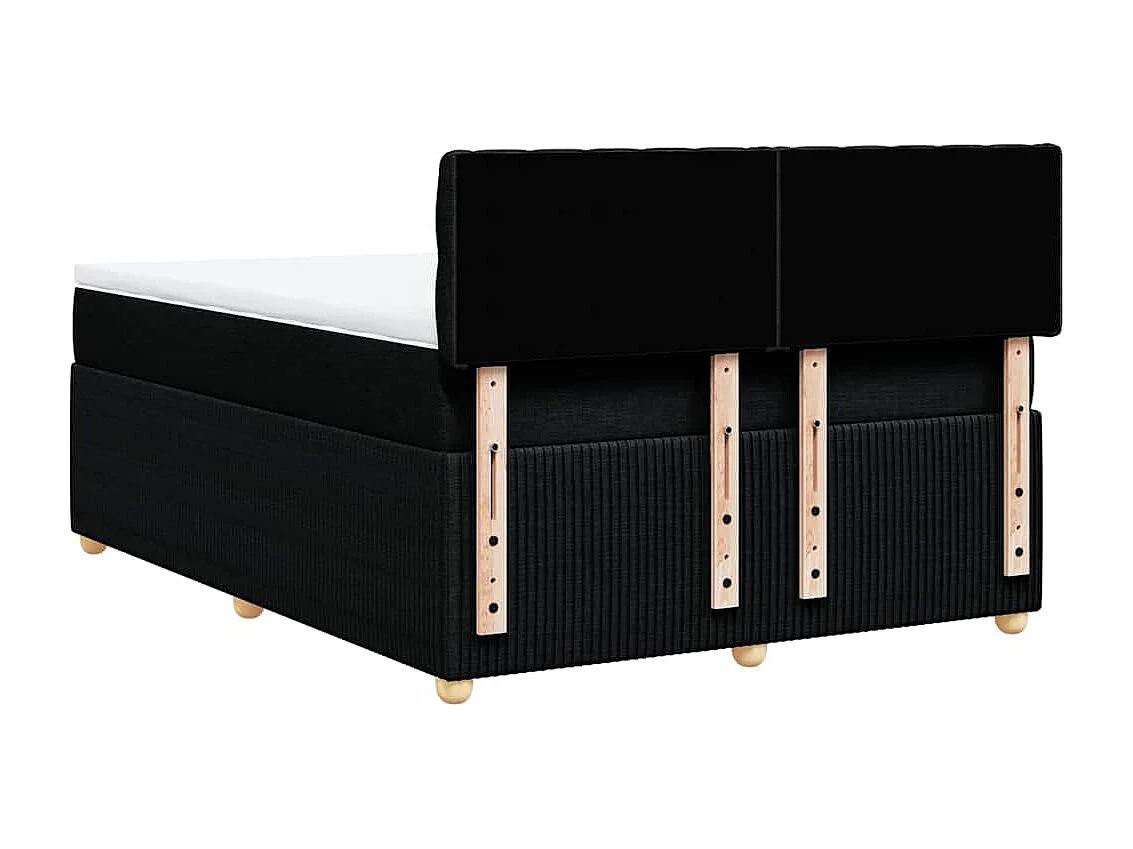 Boxspringbett mit Matratze Schwarz 140x190 cm Stoff