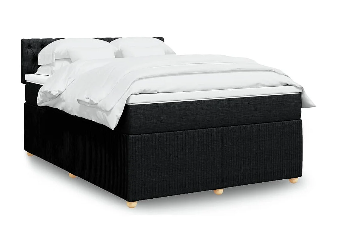 Boxspringbett mit Matratze Schwarz 140x190 cm Stoff