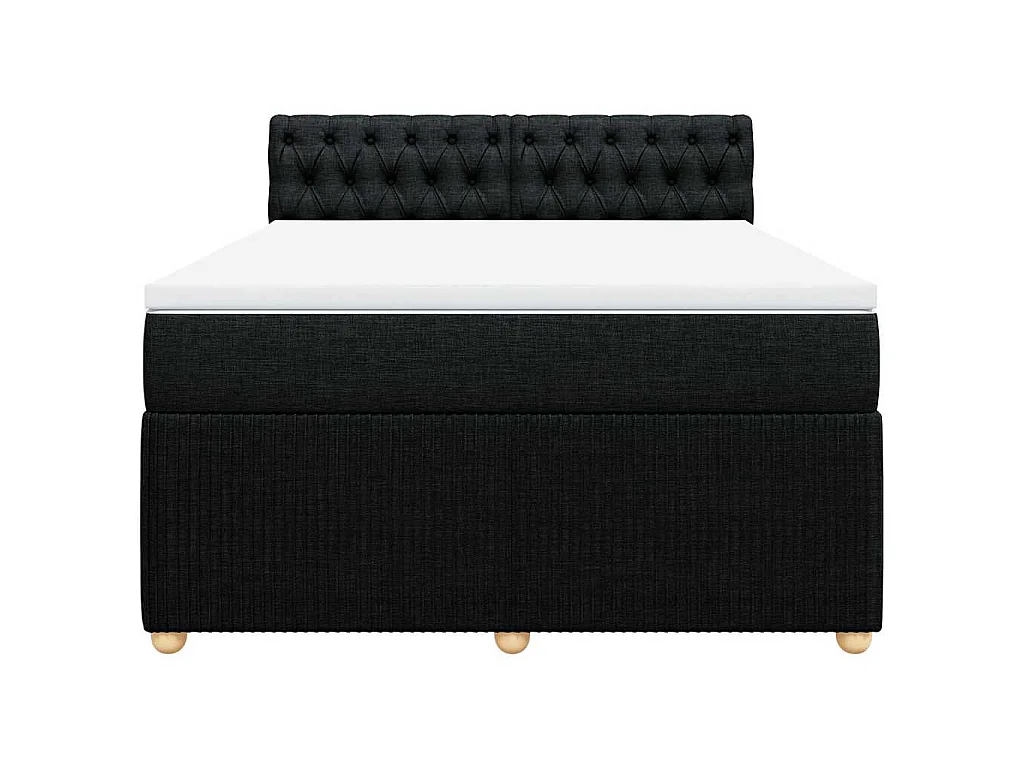 Boxspringbett mit Matratze Schwarz 140x190 cm Stoff