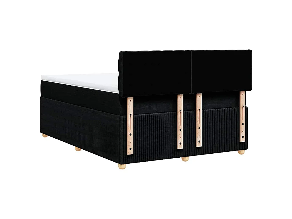 Boxspringbett mit Matratze Schwarz 140x190 cm Stoff