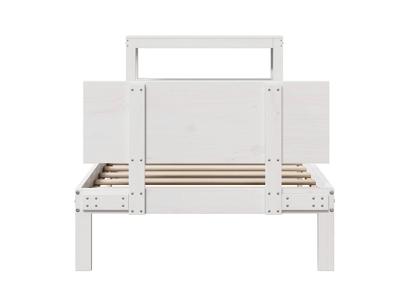 Cadre de lit avec tête de lit sans matelas blanc 90x200 cm