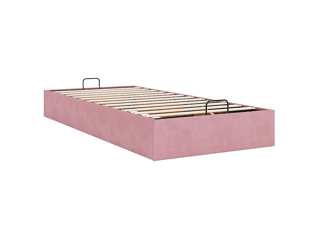 Bedframe zonder matras 90x200 cm fluweel roze