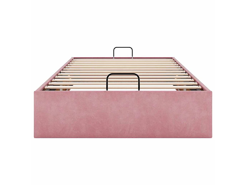 Cadre de lit ottoman sans matelas rose 90x200 cm velours