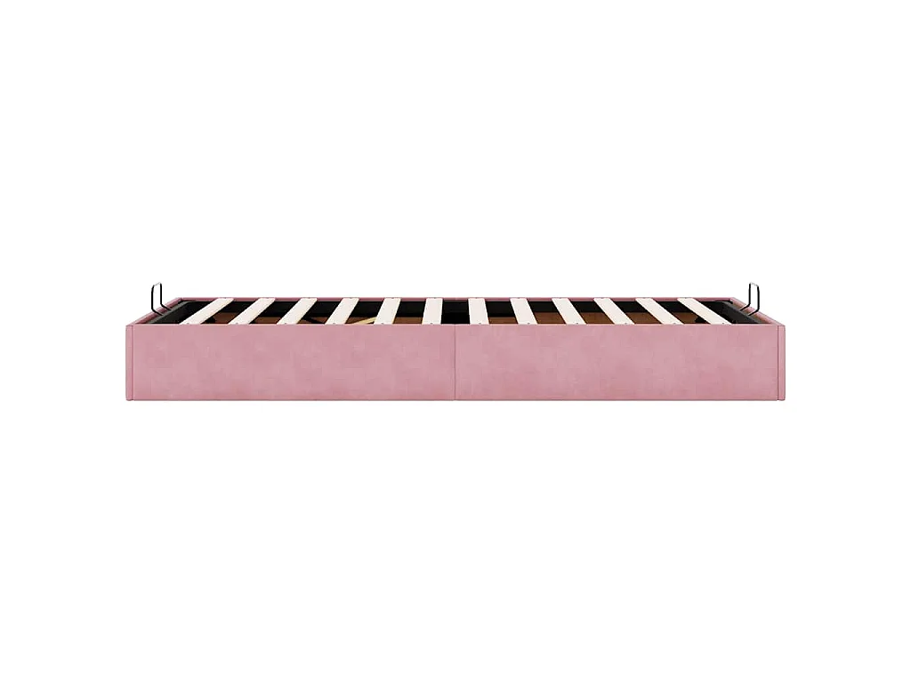 Cadre de lit ottoman sans matelas rose 90x200 cm velours