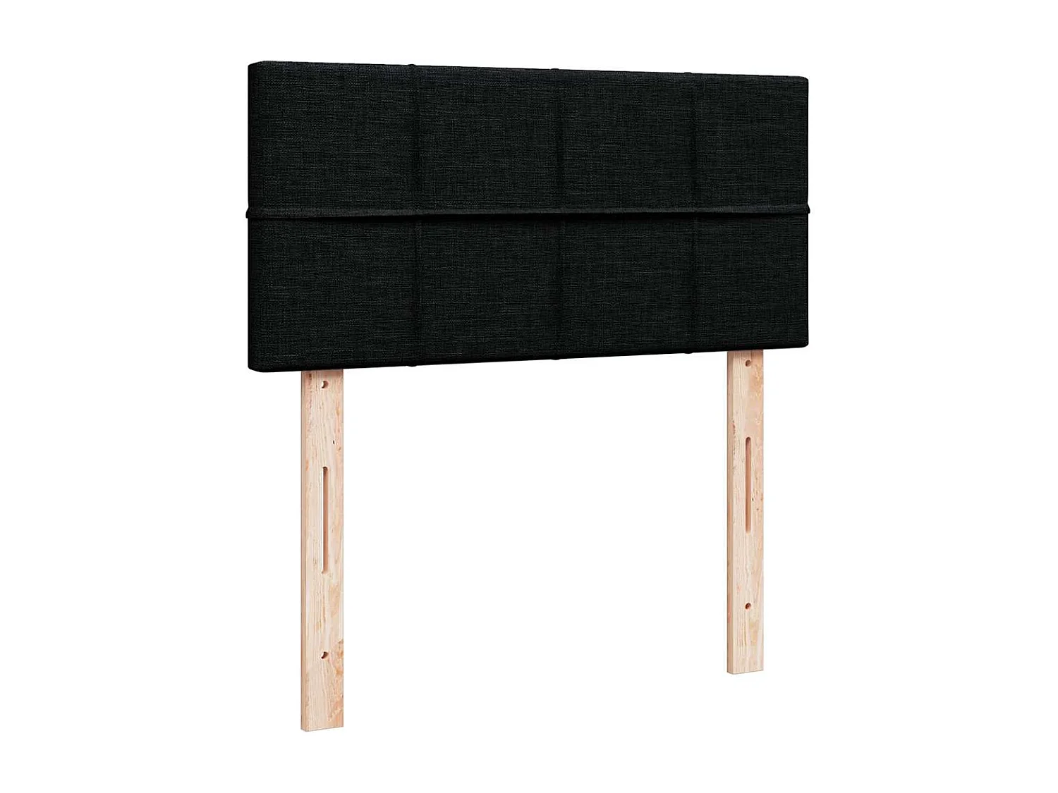 Pouf Letto con Materasso Nero 90x200 cm in Tessuto