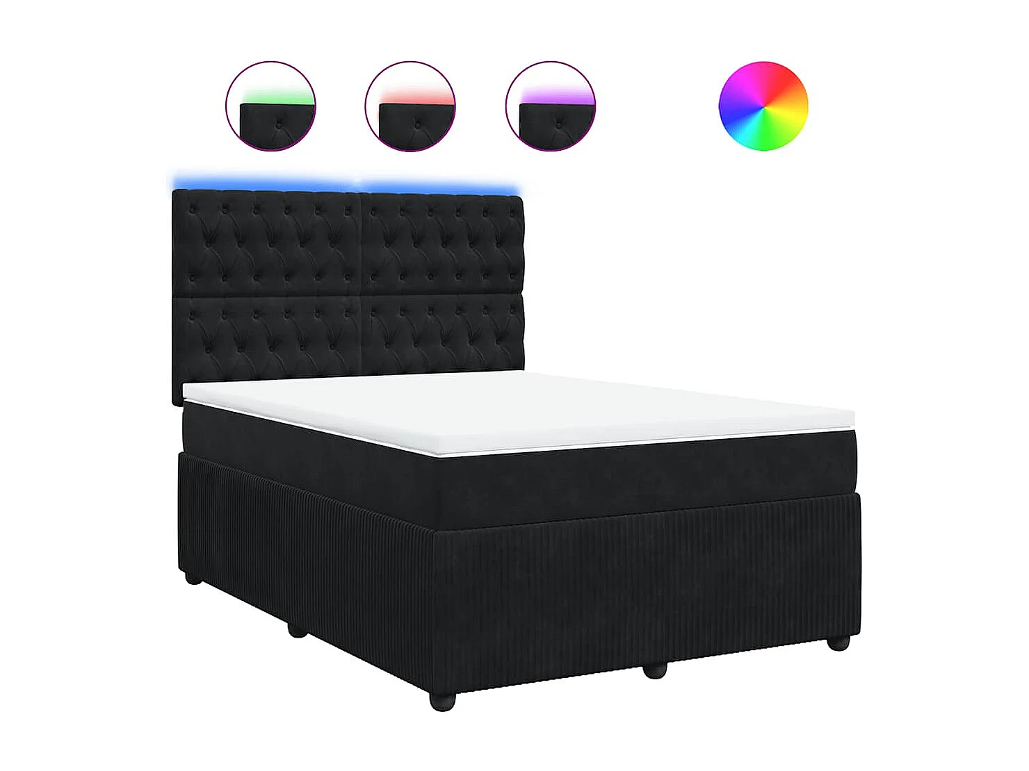 Boxspring met matras fluweel zwart 140x200 cm