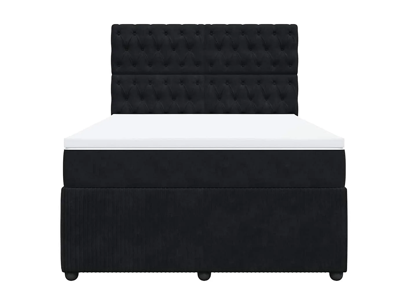 Boxspring met matras fluweel zwart 140x200 cm