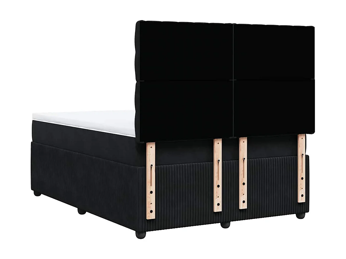 Boxspring met matras fluweel zwart 140x200 cm
