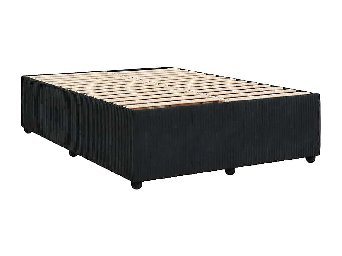 Boxspring met matras fluweel zwart 140x200 cm