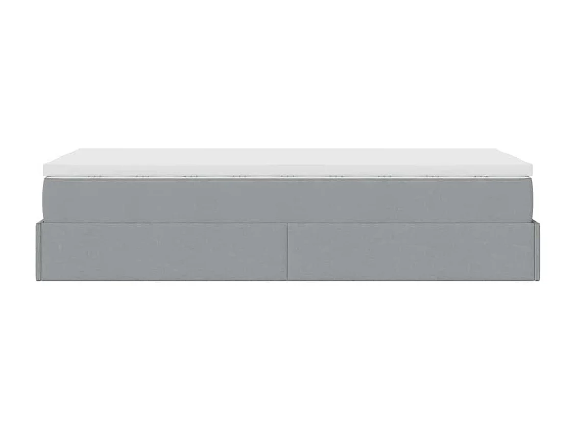Ottoman bed met matras 90x190cm stof lichtgrijs