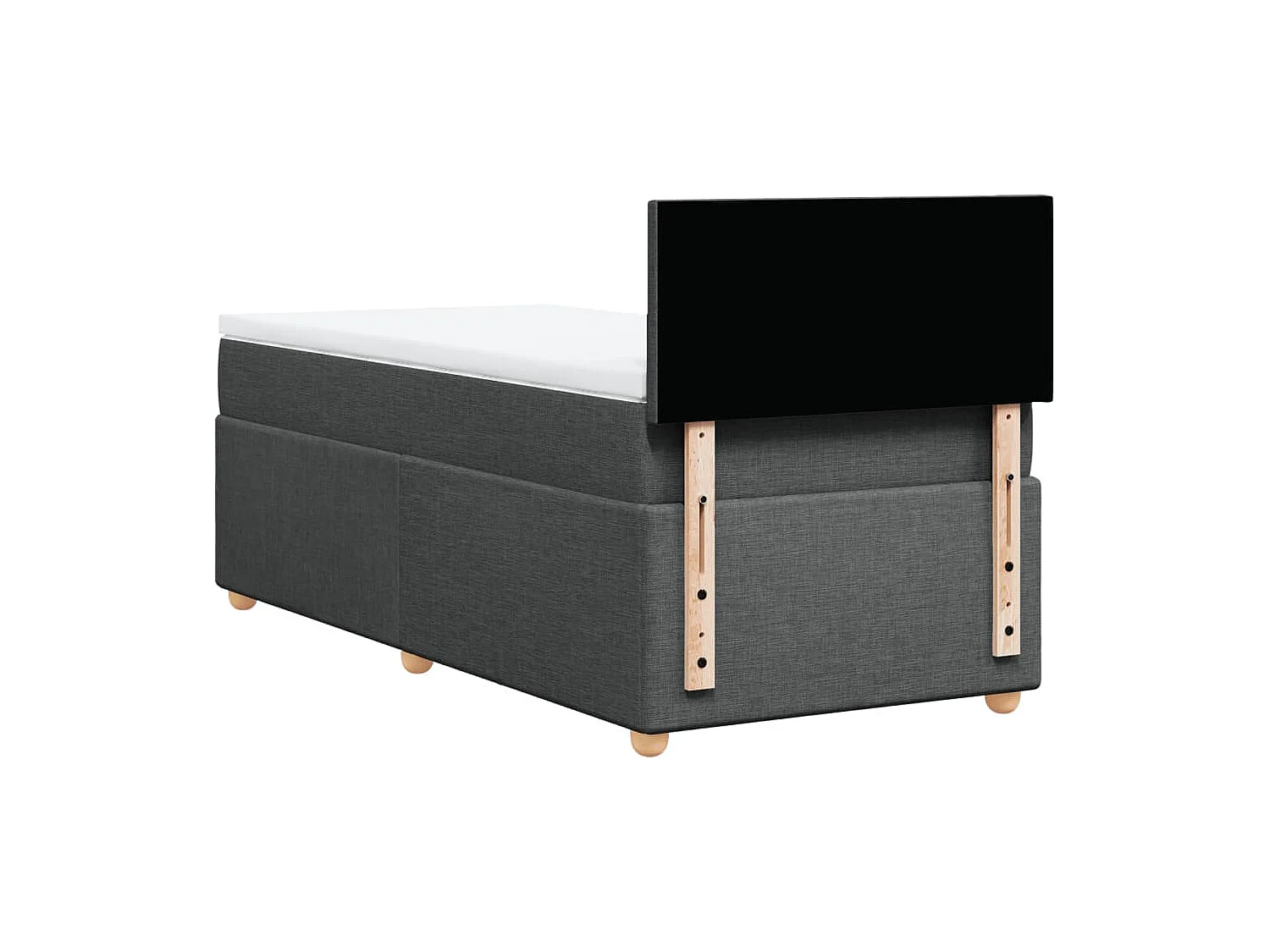 Sommier à lattes de lit avec matelas Gris foncé 100x200cm Tissu