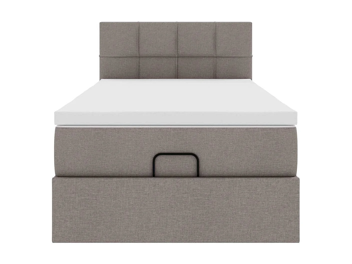 Ottoman-Bett mit Matratze & LEDs Taupe 100x200 cm Stoff