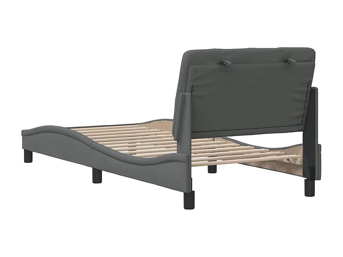 Bettgestell ohne Matratze Dunkelgrau 90x200 cm Stoff