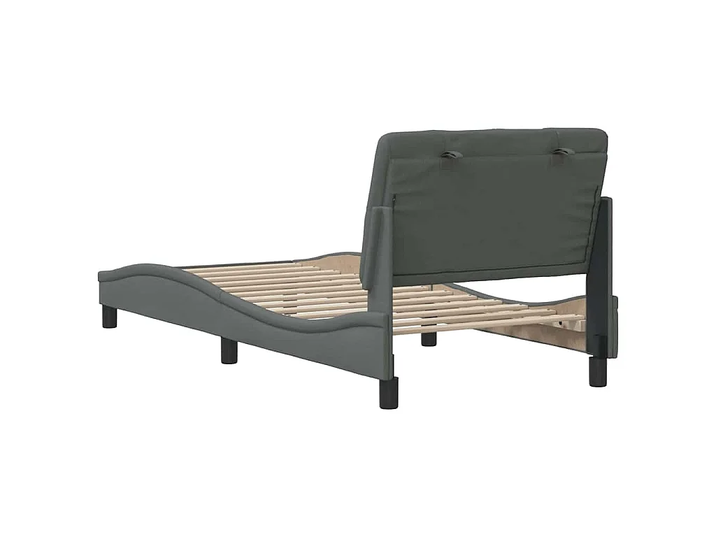 Bedframe zonder matras 90x200 cm stof donkergrijs