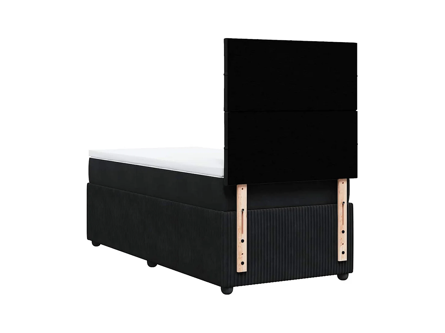 Cama com molas/colchão 90x200 cm veludo preto