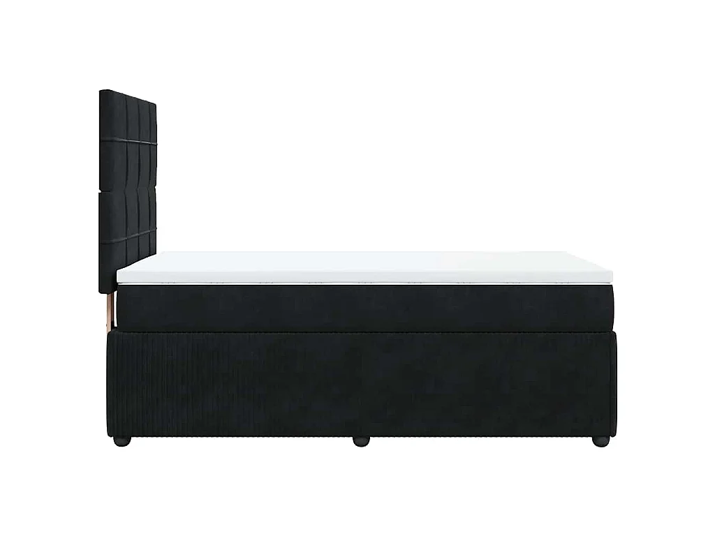 Giroletto a Molle con Materasso Nero 90x200 cm in Velluto