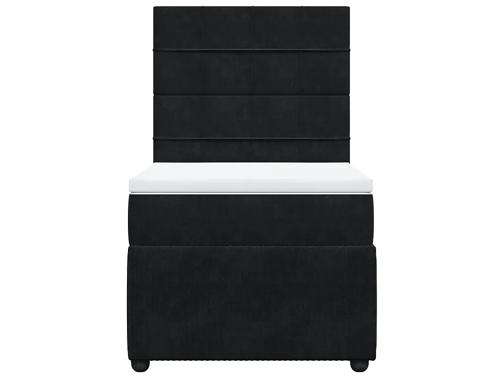 Boxspring met matras fluweel zwart 90x200 cm