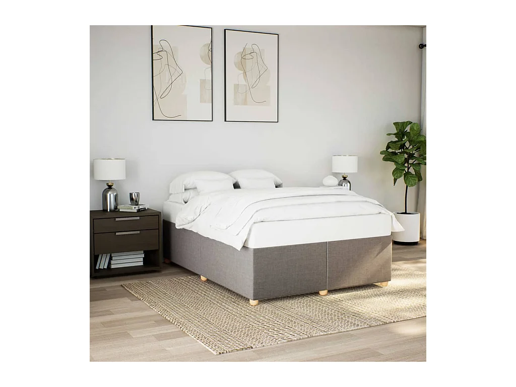 Cadre de lit sans matelas taupe 160x200 cm tissu