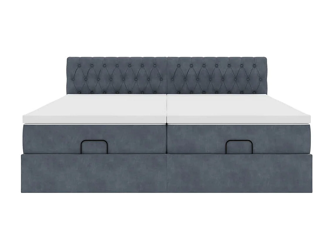 Estrutura cama otomana colchões 160x200 cm cinzento escuro