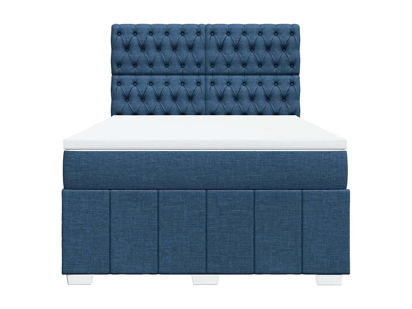Sommier à lattes de lit avec matelas Bleu 140x200 cm Tissu
