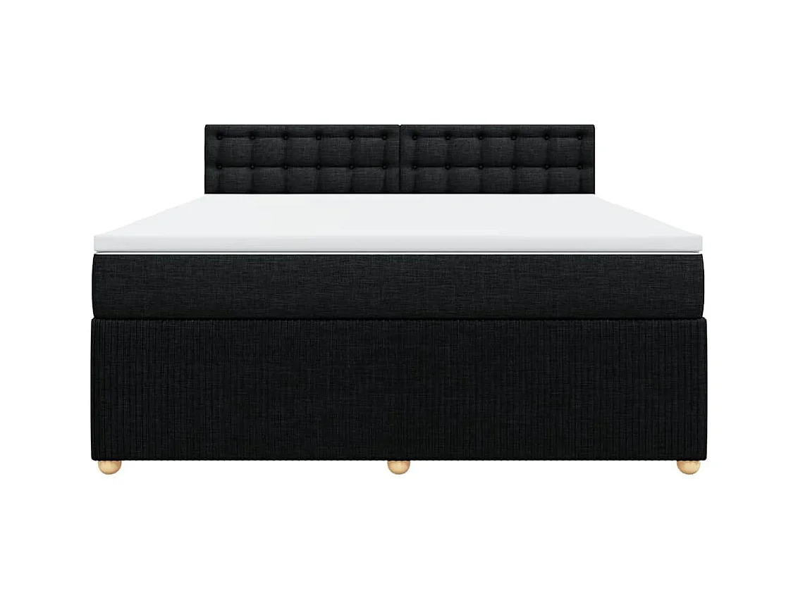 Sommier à lattes de lit avec matelas Noir 180x200 cm Tissu