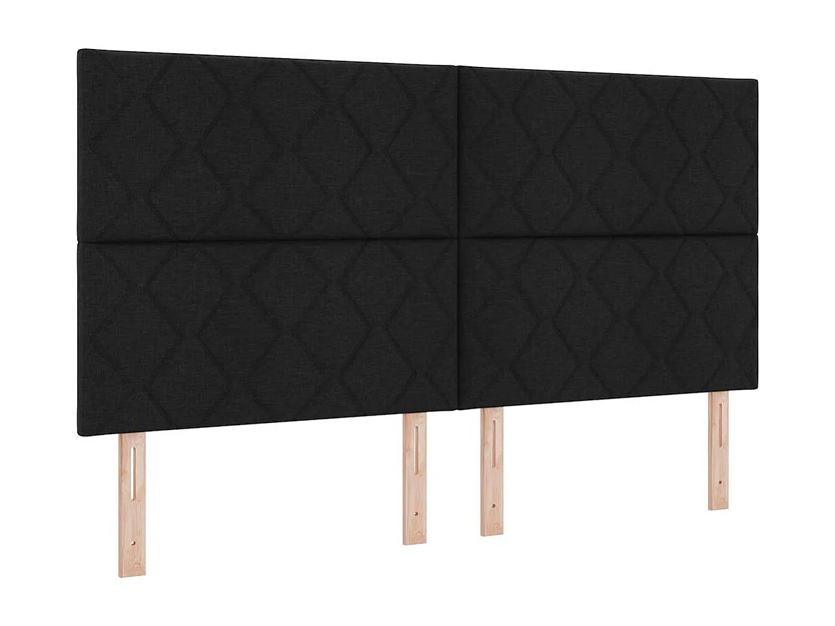 Boxspringbett mit Matratze Schwarz 180 x 200 cm Stoff