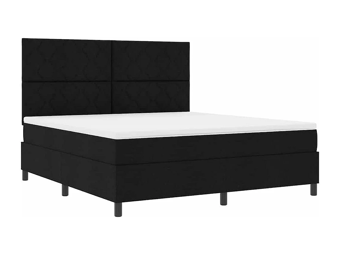 Boxspringbett mit Matratze Schwarz 180 x 200 cm Stoff