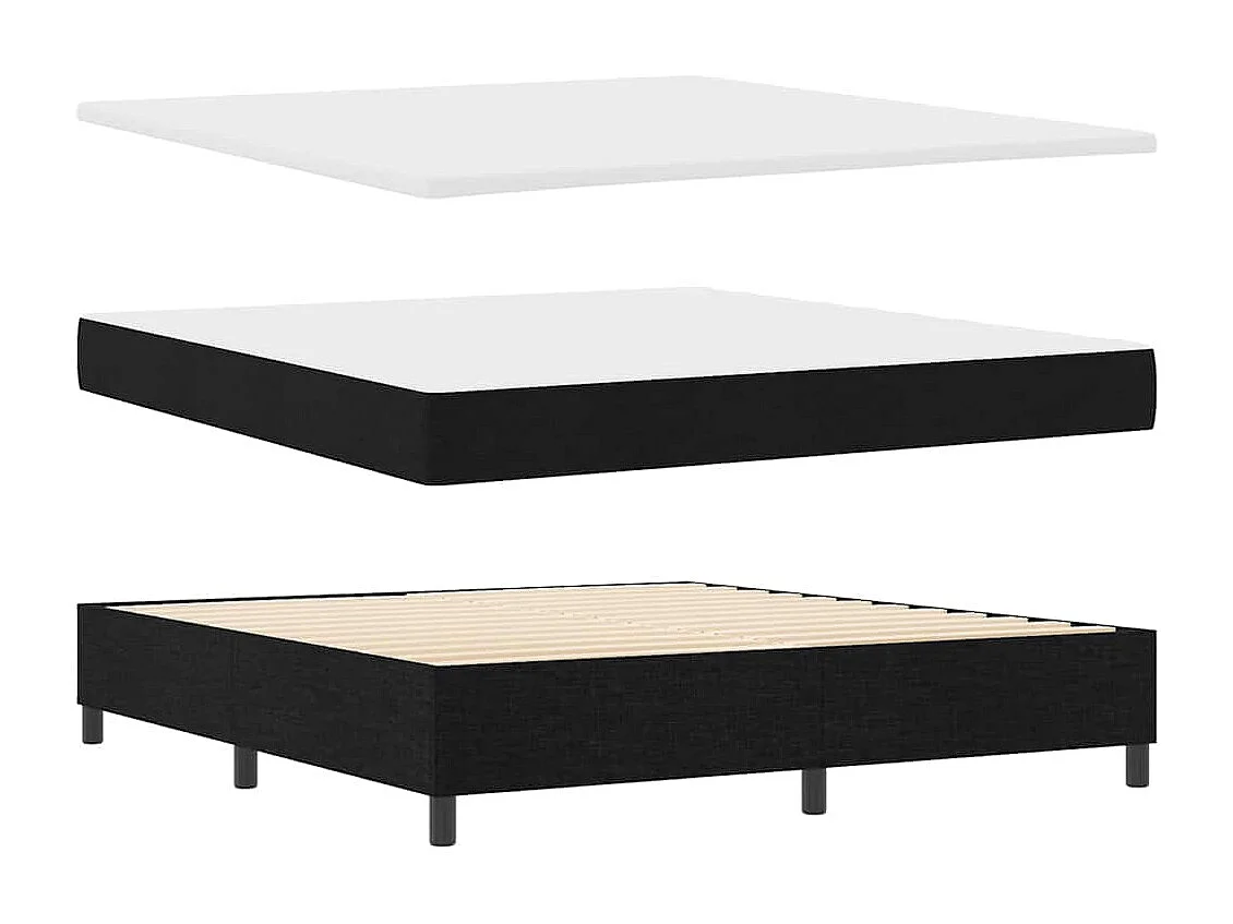 Boxspringbett mit Matratze Schwarz 180 x 200 cm Stoff