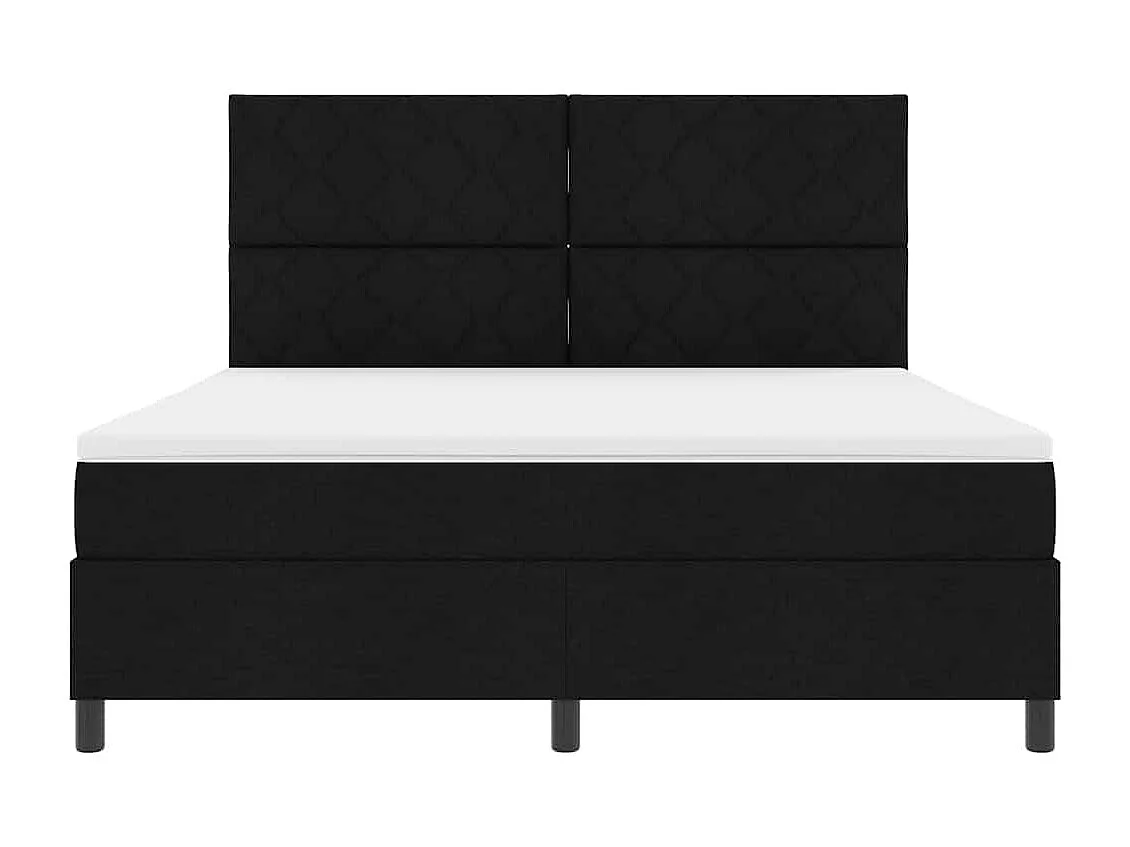 Boxspringbett mit Matratze Schwarz 180 x 200 cm Stoff