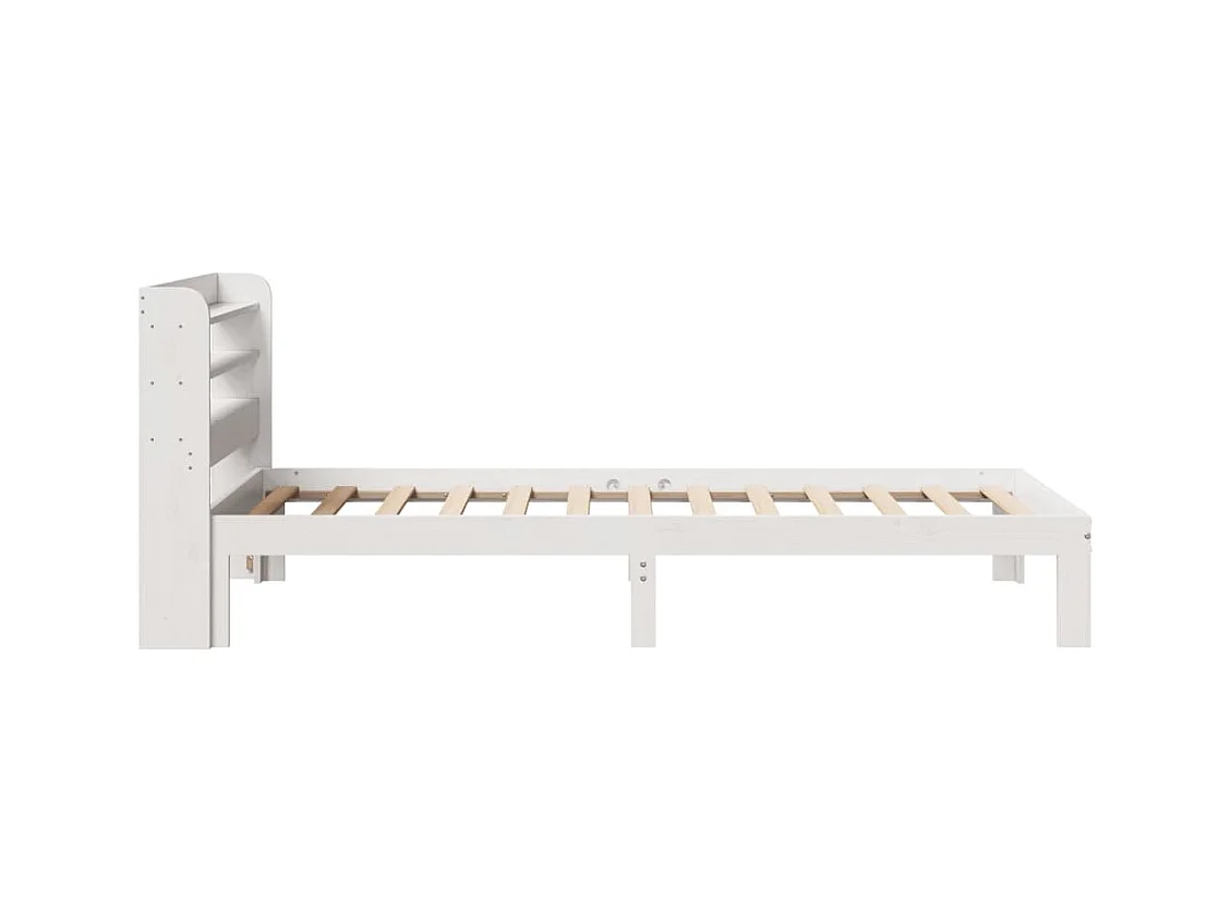 Cadre de lit avec tête de lit sans matelas blanc 100x200 cm