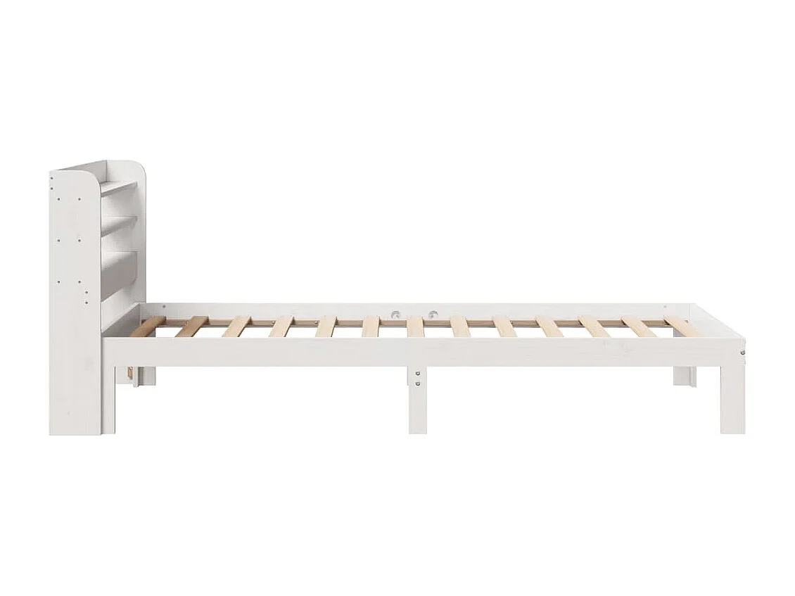 Cadre de lit avec tête de lit sans matelas blanc 100x200 cm