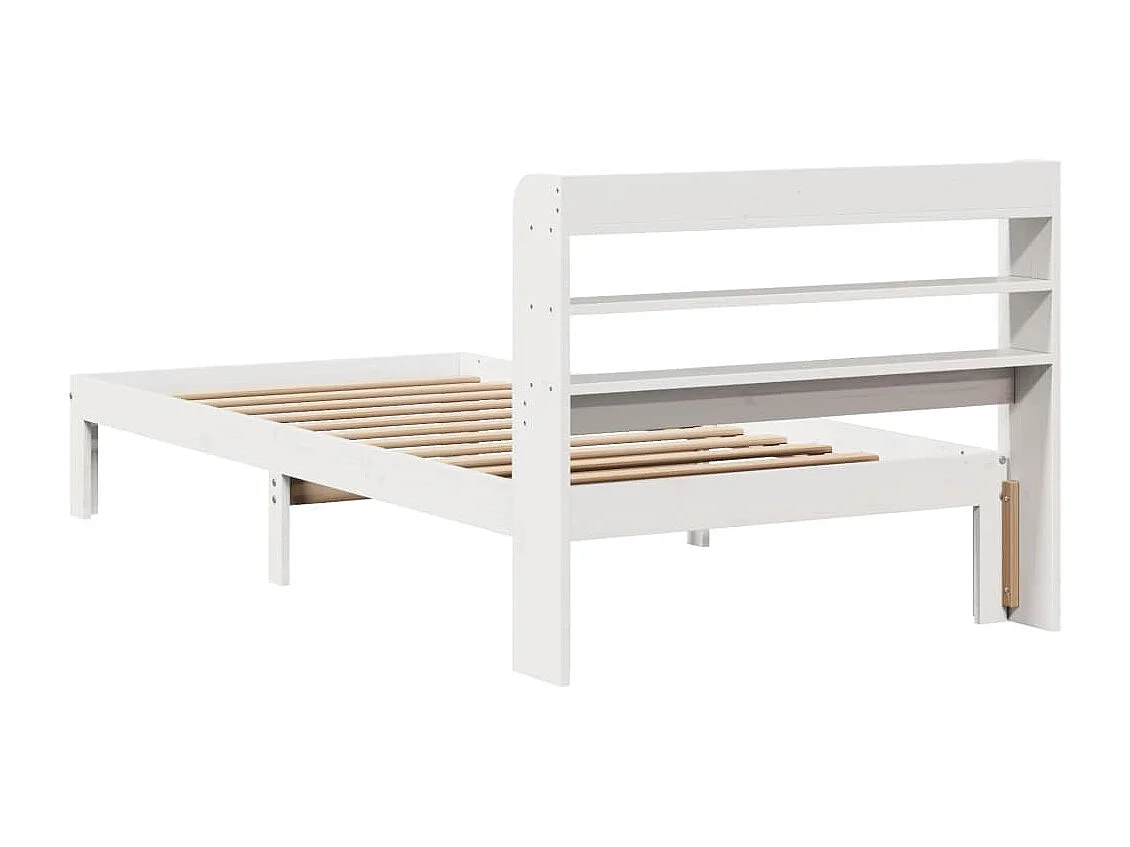 Cadre de lit avec tête de lit sans matelas blanc 100x200 cm