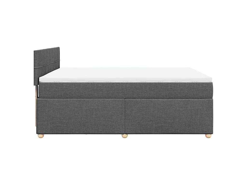 Boxspring met matras stof donkergrijs 140x200 cm