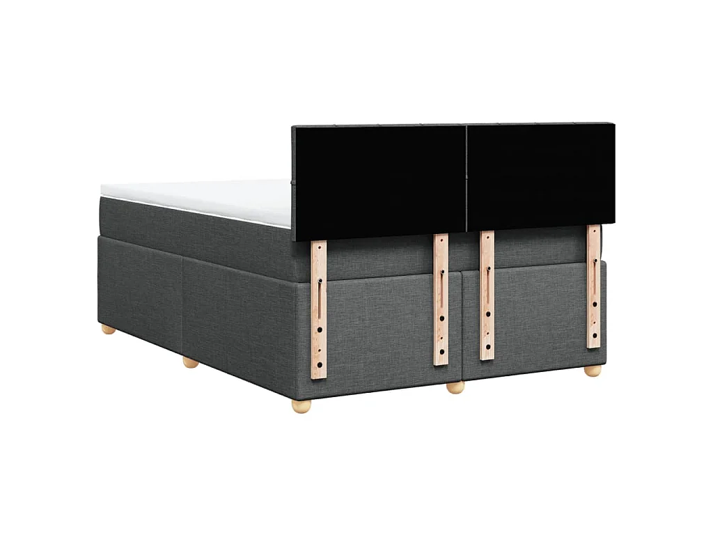 Boxspring met matras stof donkergrijs 140x200 cm