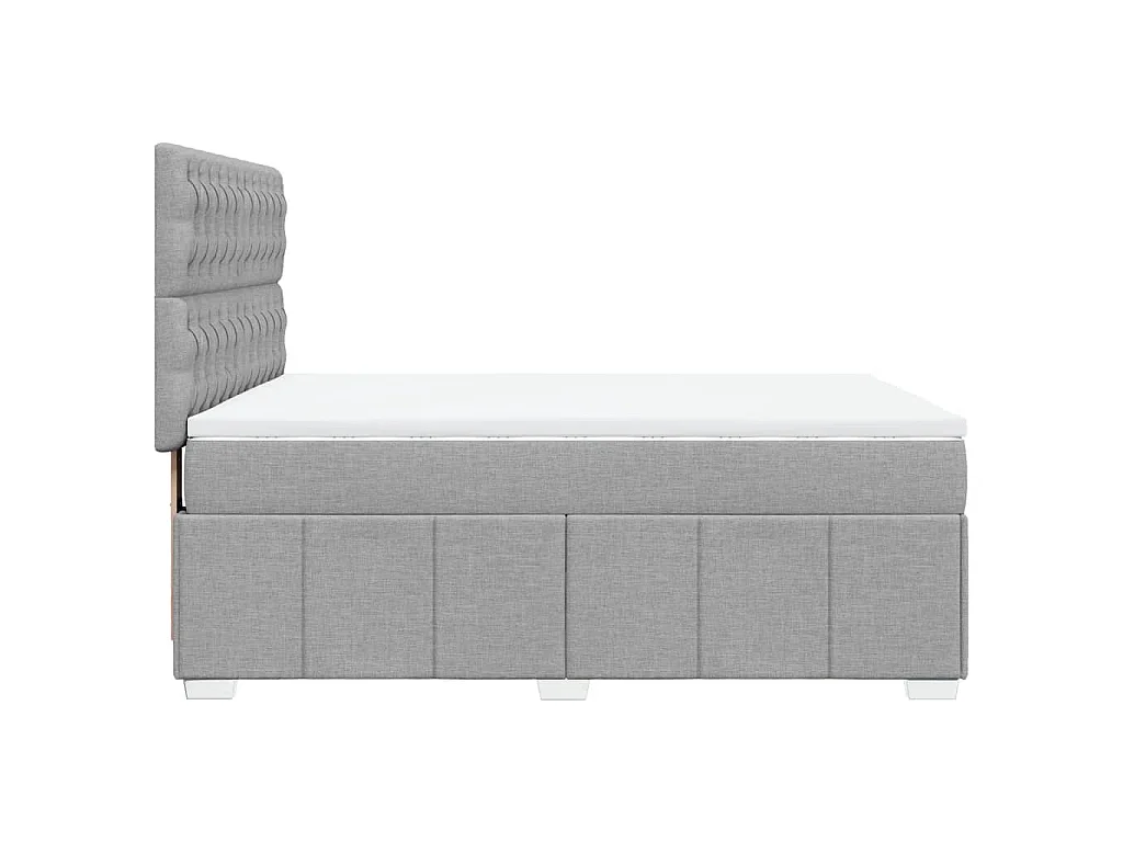 Cama com molas/colchão 160x200 cm tecido cinzento-claro
