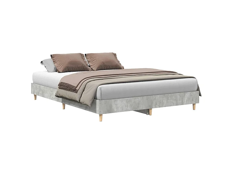 Estructura de cama sin colchón gris hormigón 140x200cm