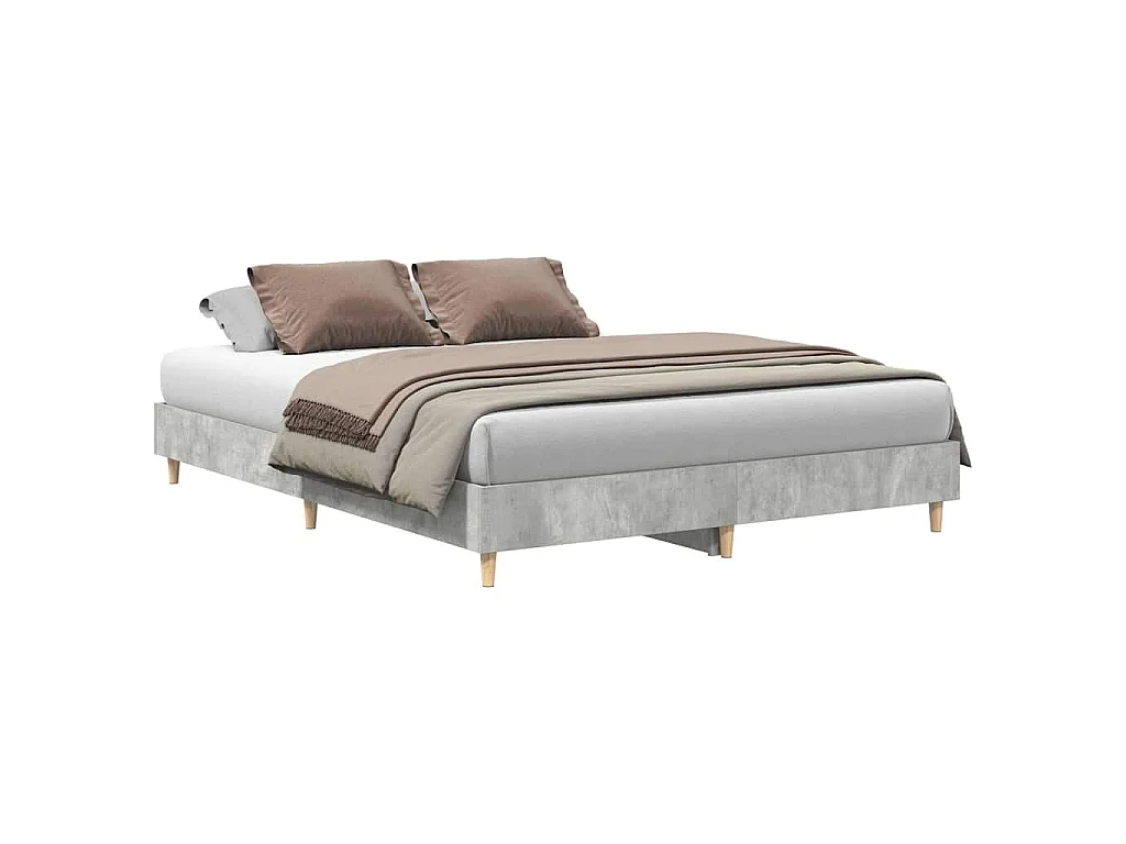 Bedframe zonder matras 140x200 cm spaanplaat betongrijs