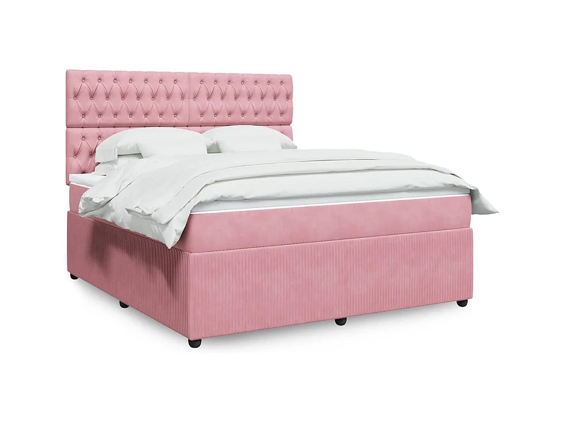 Sommier à lattes de lit avec matelas Rose 180x200 cm Velours