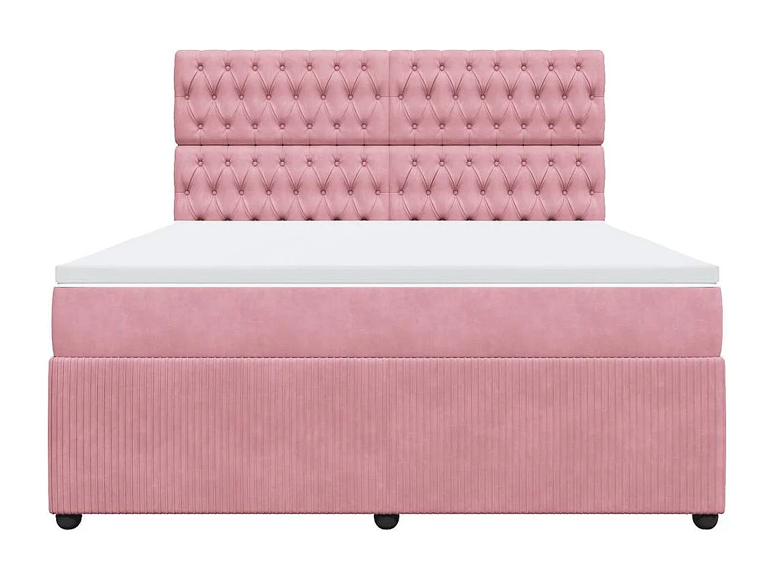 Sommier à lattes de lit avec matelas Rose 180x200 cm Velours