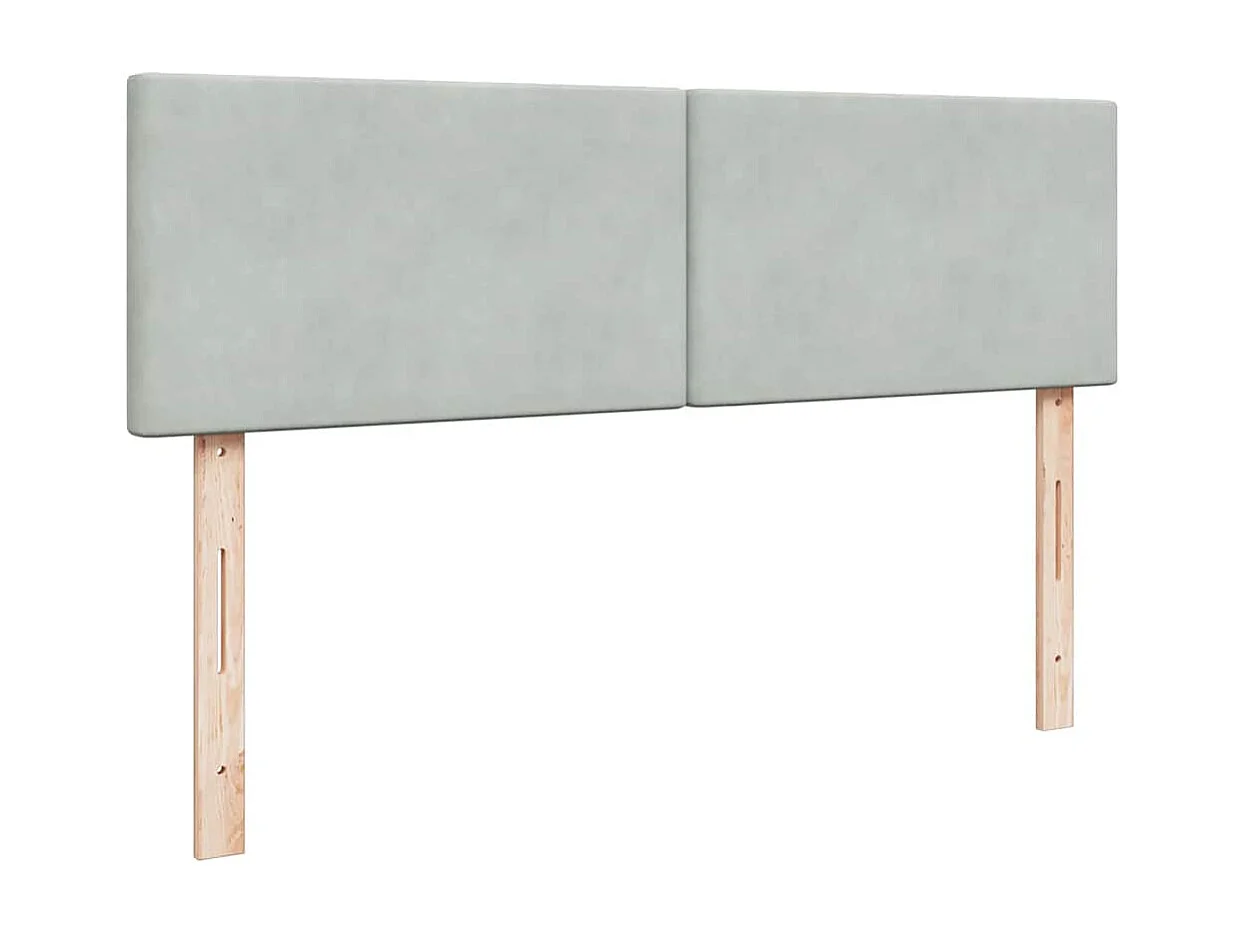 Cadre de lit ottoman avec matelas gris clair 140x200 cm velours