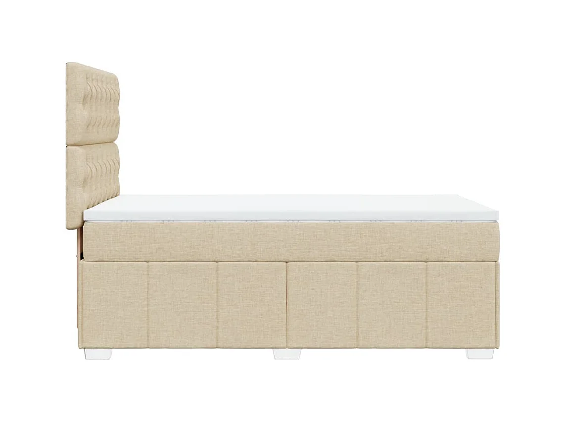 Boxspringbett mit Matratze Creme 90x200 cm Stoff