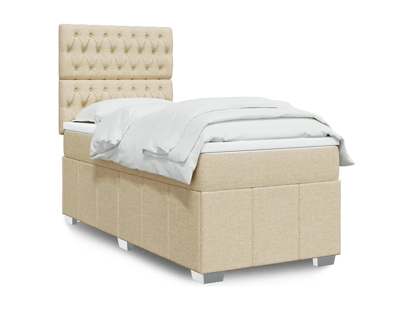 Giroletto a Molle con Materasso Crema 90x200 cm inTessuto