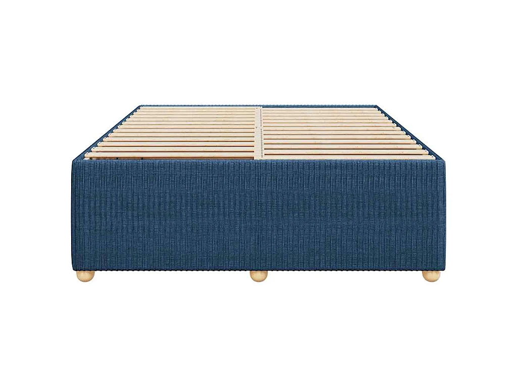 Cadre de lit sans matelas bleu 140x190 cm tissu