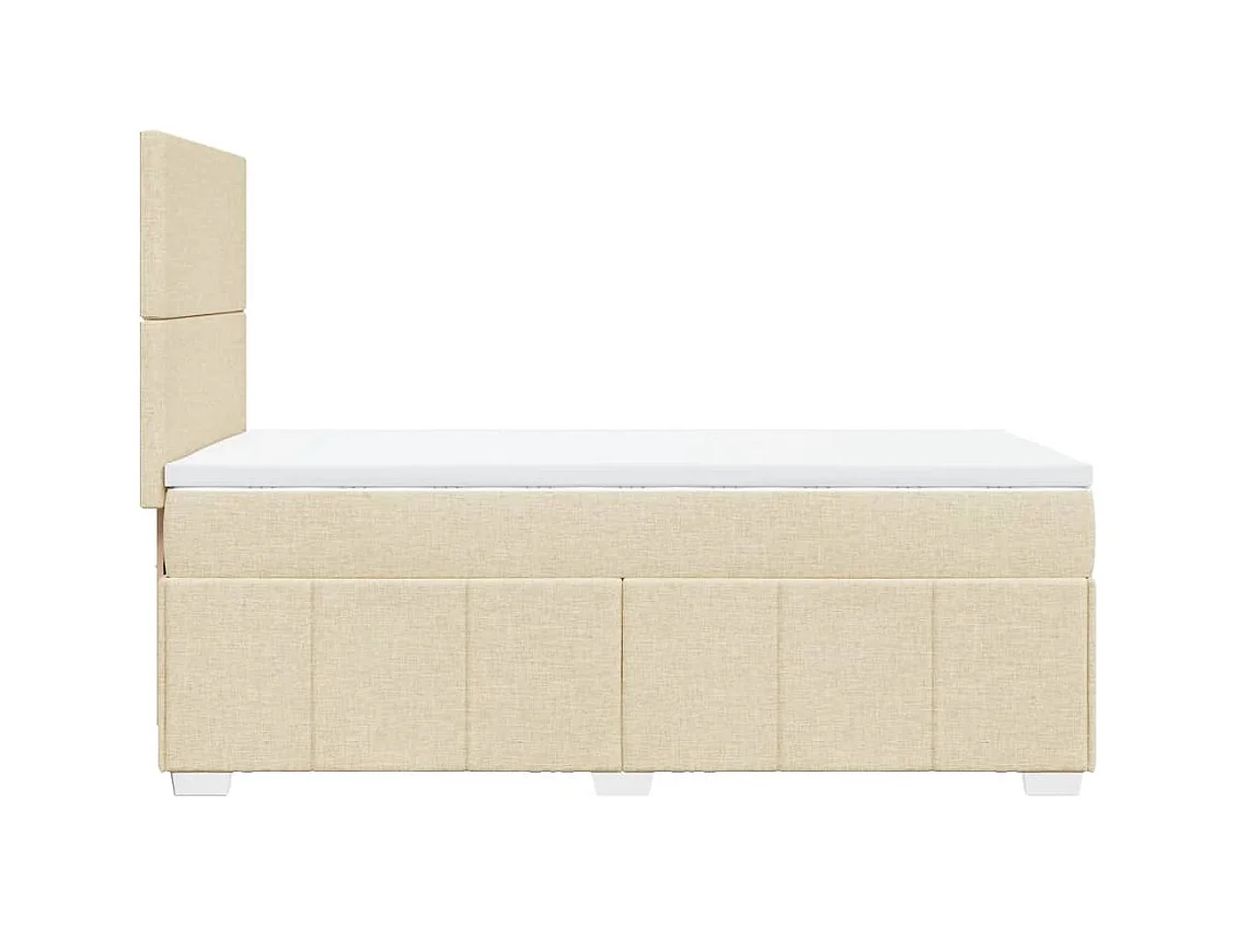 Boxspring met matras stof crèmekleurig 90x200 cm