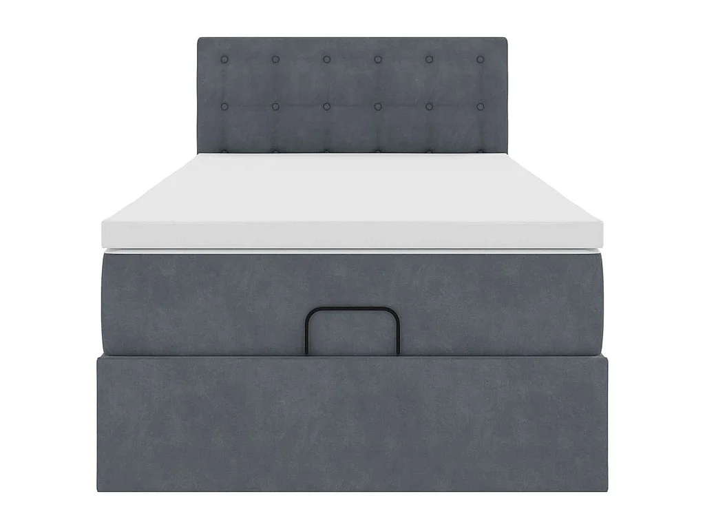 Ottoman-Bett mit Matratze Dunkelgrau 90x200 cm Samt