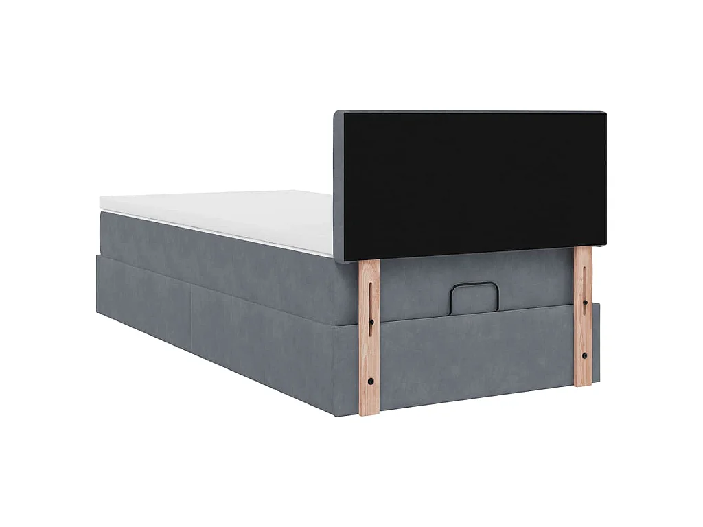 Ottoman-Bett mit Matratze Dunkelgrau 90x200 cm Samt