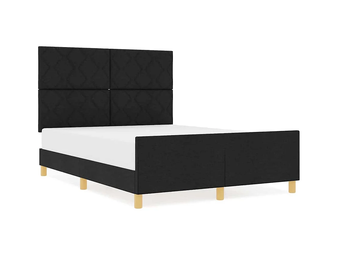 Struttura del letto con testiera Nero 140 x 190 cm Tessuto