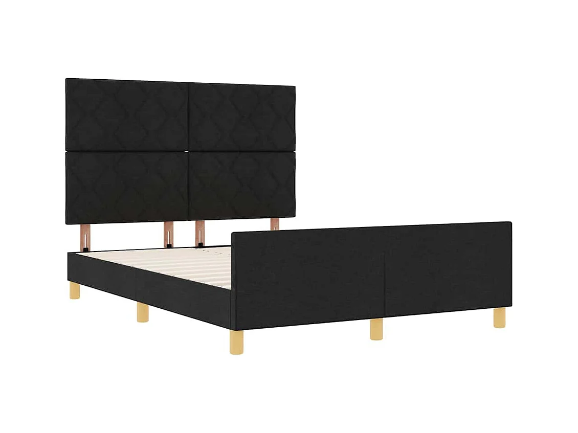 Struttura del letto con testiera Nero 140 x 190 cm Tessuto